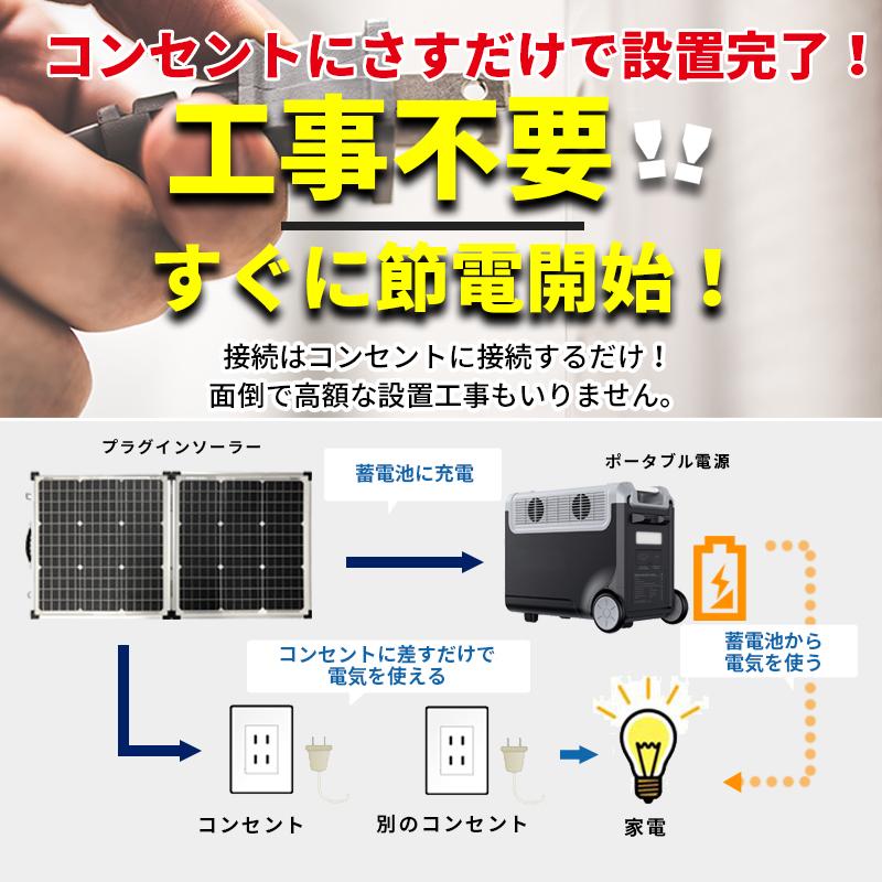 家庭用蓄電池 コンセントに差すだけ 電気代削減 プラグインソーラー 容量3480wh AC出力 3300W UPS 220w 折りたたみソーラーパネル セット｜sekiyaeco｜06