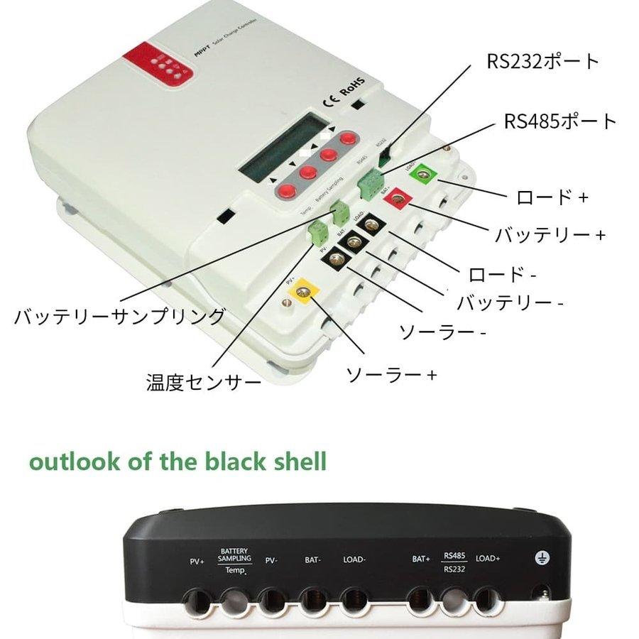 MPPTソーラーチャージコントローラー 40A 12V/24V兼用 100VDC 入力最大
