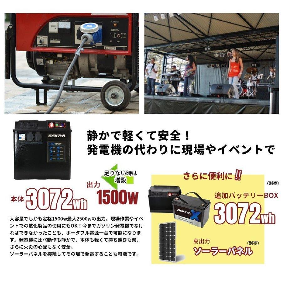 ポータブル電源 家庭用蓄電池 SDB3015 ★最大12288wh容量 (単体3072wh)★1500w出力ポータブル電源 蓄電池 家庭用 ソーラーパネル SEKIYA｜sekiyaeco｜07