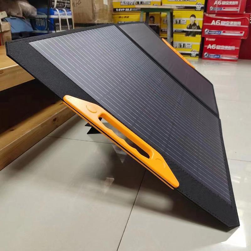 折りたたみ ソーラーパネル 100w 24.19V 薄型 オレンジ USB出力