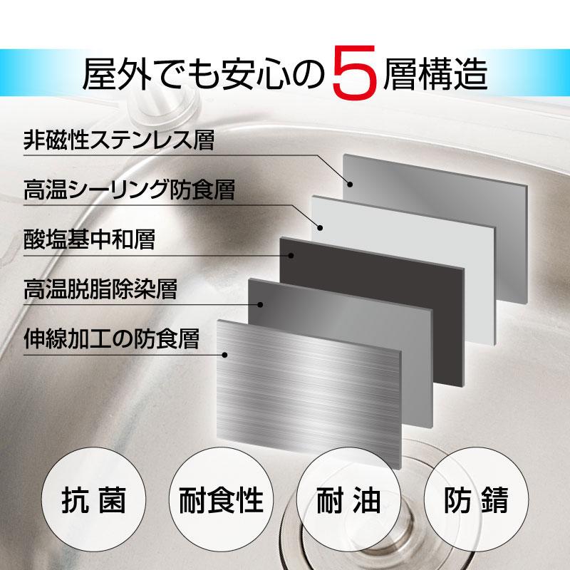 流し台 SUS304 ステンレス ガーデンシンク ステンレス流し台 屋外用55×45×80 業務用 キッチン ガーデニング 簡易流し台 深型シンク簡単組立 304-A55｜sekiyoshiyoshinaga｜03