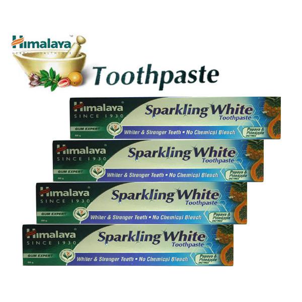 わけあり品 ヒマラヤ トゥースペイスト スパークリング ホワイト80g4本セット(歯磨き粉) Himalaya Sparkling White Toothpaste｜sekkenworld888