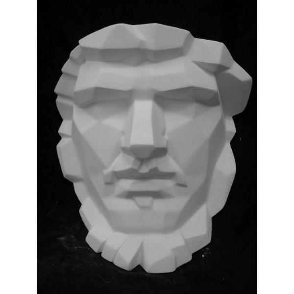 M−406 男子大顔面（面取り） モダンな壁飾り 石膏像 男子大顔面