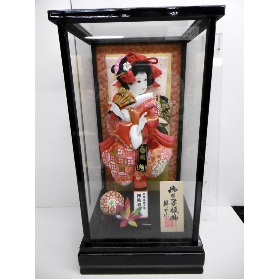 ケース入り羽子板飾り☆ 早春11号No.3（横幅23cm・奥行21cm