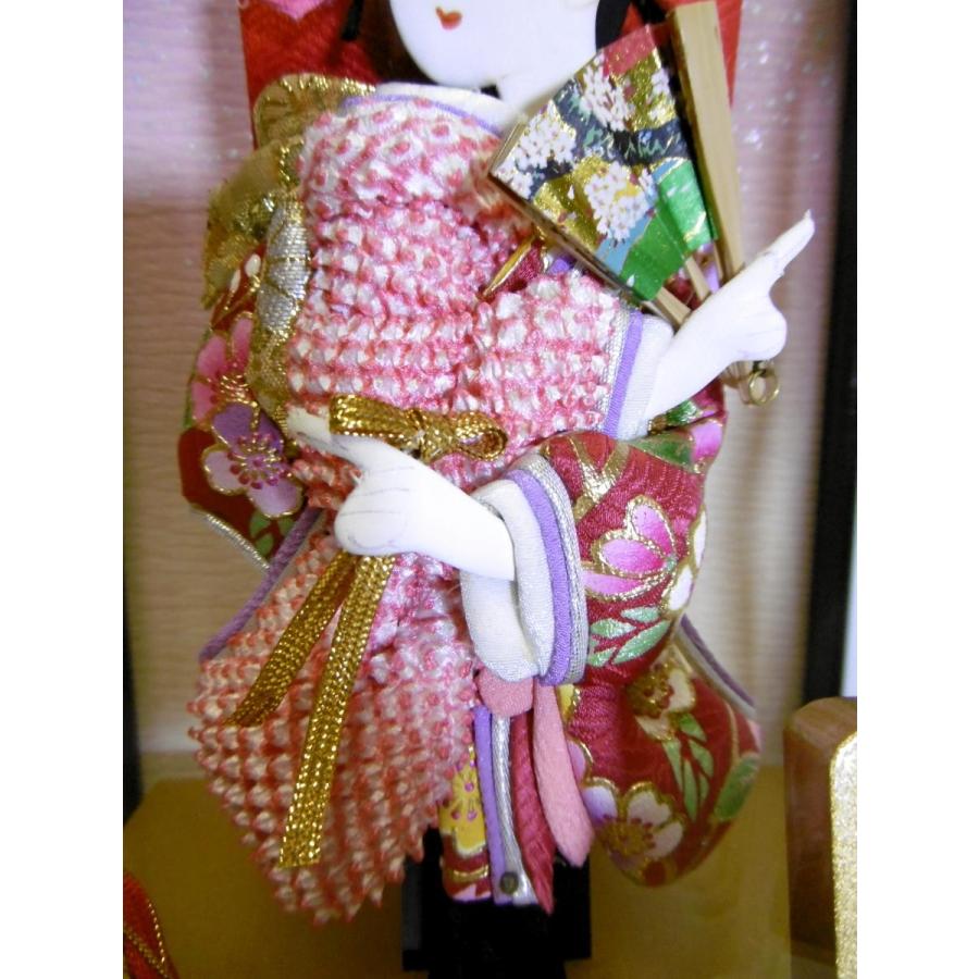 ケース入り羽子板飾り☆ 振袖 6号（横幅23cm・奥行20cm・高さ