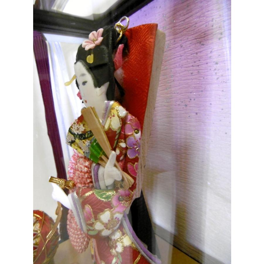 ケース入り羽子板飾り☆ 振袖 6号（横幅23cm・奥行20cm・高さ