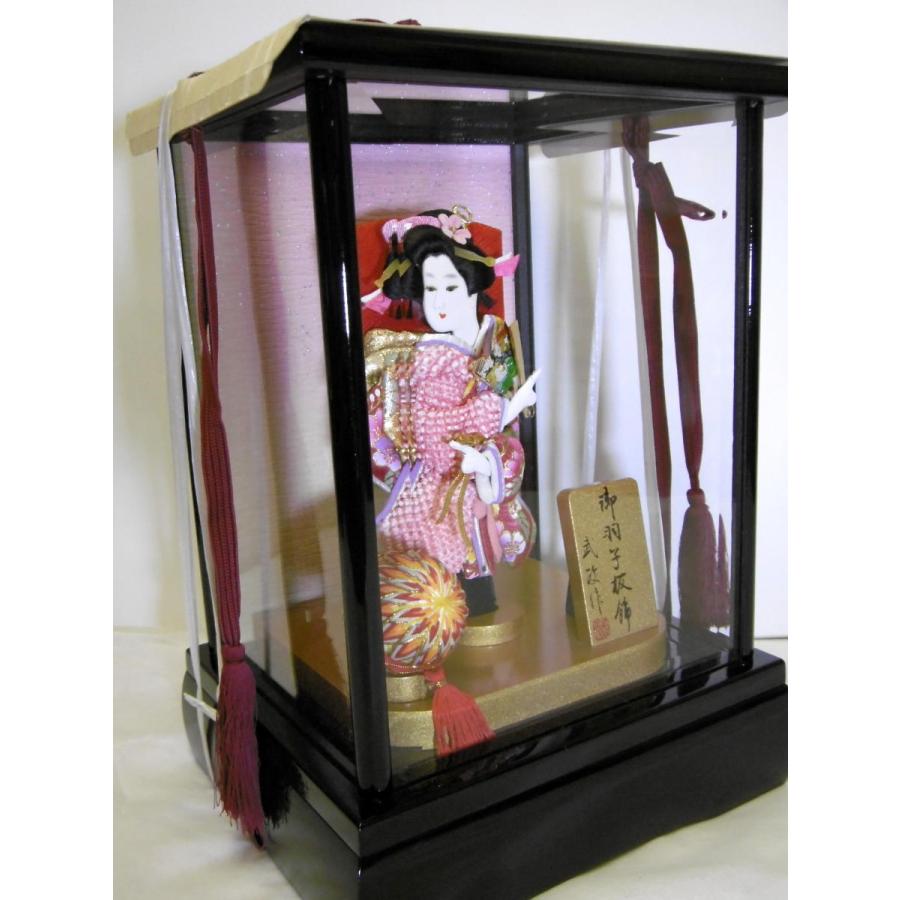 ケース入り羽子板飾り☆ 振袖 6号（横幅23cm・奥行20cm・高さ