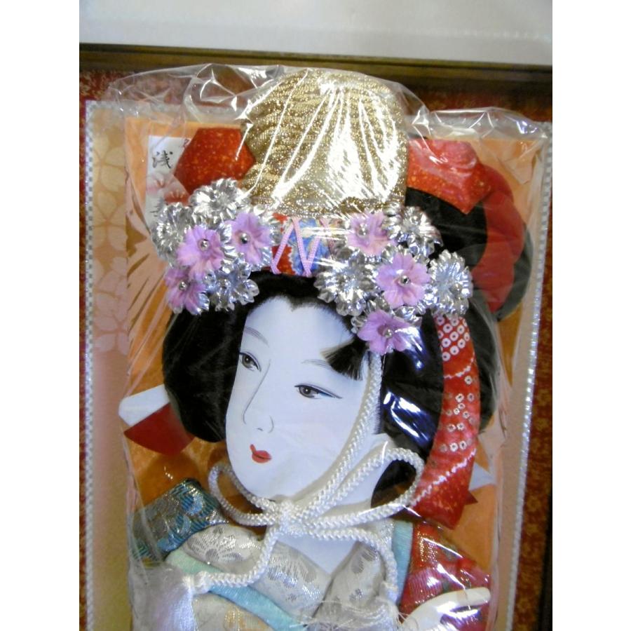 木目込 松園風 美人画羽子板 けやき風 16号（横幅37cm・奥行