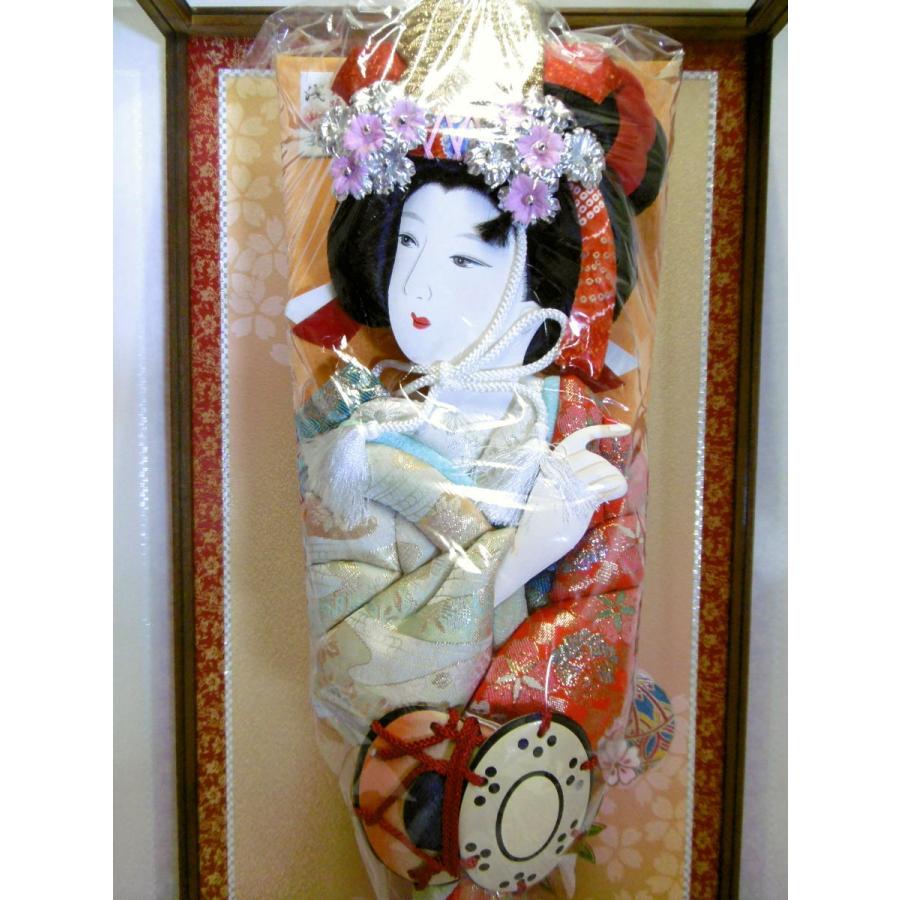 木目込 松園風 美人画羽子板 けやき風 16号（横幅37cm・奥行
