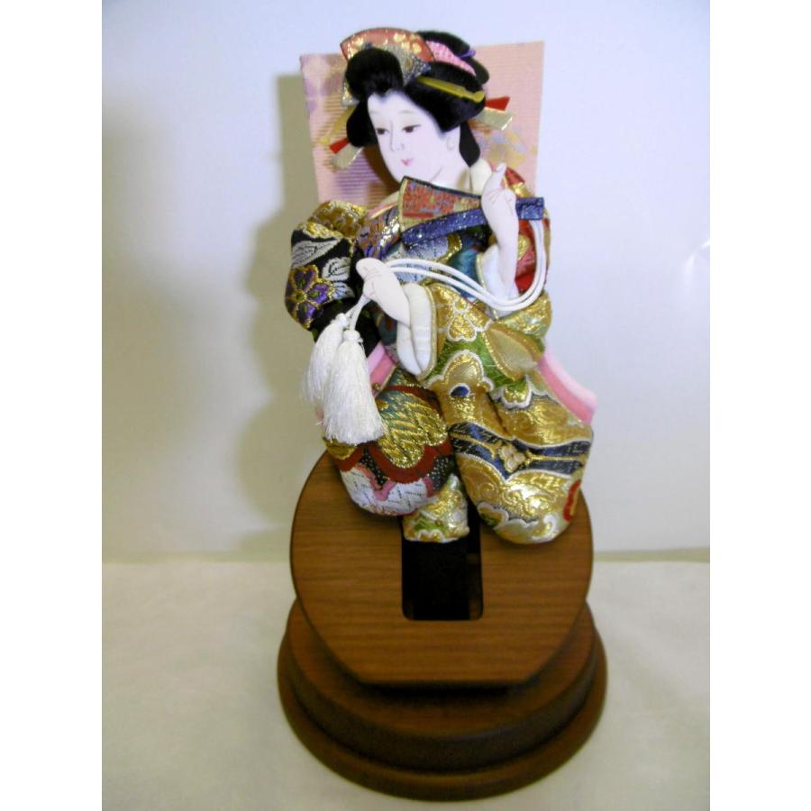 帯地振袖 押絵羽子板 ８号 丸台小（台直径１５ｃｍ・全高２７ｃｍ）