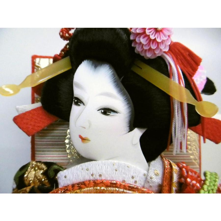 極上羽子板飾り台付き 正絹 総絞り 金彩 13号 （台15cmx15cm
