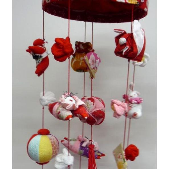 つるし飾り☆あおい 極上竹製飾台付☆全高71cm（つるし細工本体慨