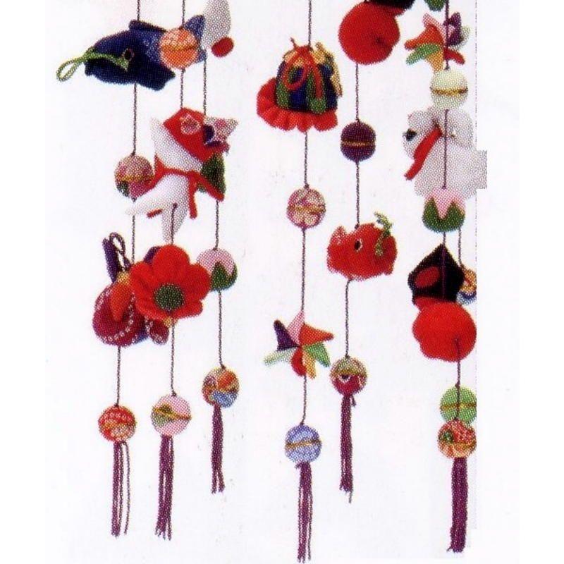 つるし飾り☆7連端午 極上竹製飾台付☆全高71cm（つるし細工本体