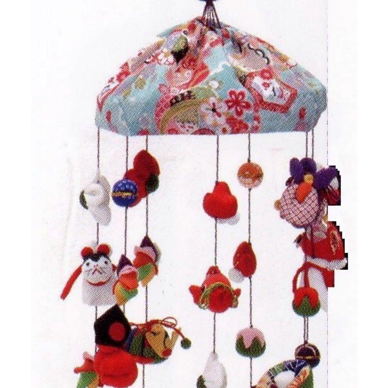 端午の吊り飾り 縁起物 つるし飾り単品☆7連端午 （飾台なし）☆つるし細工本体慨寸：長さ