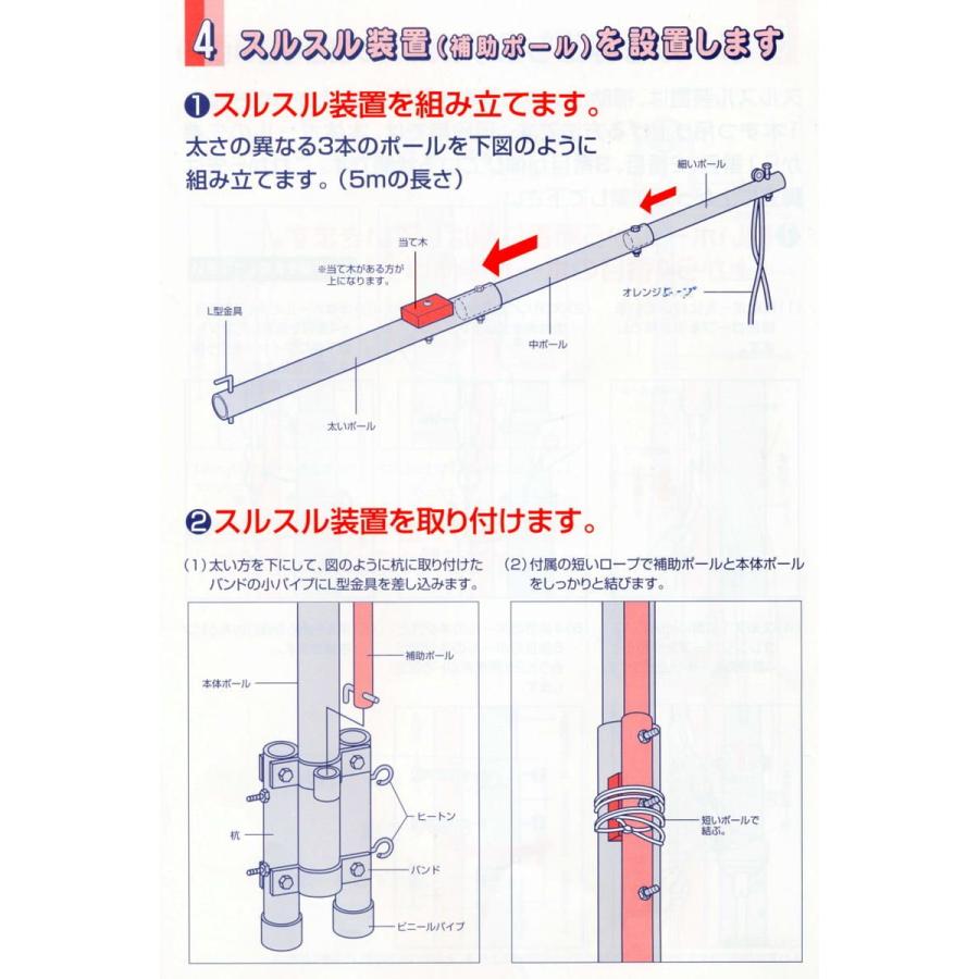 鯉のぼり用品☆強力肉厚するするポール12m（安全・小人数小スペース