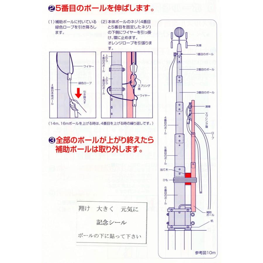 鯉のぼり用品☆強力肉厚するするポール14m(安全・小人数小 鯉のぼり用品☆強力肉厚するするポール14m(安全・小人数小