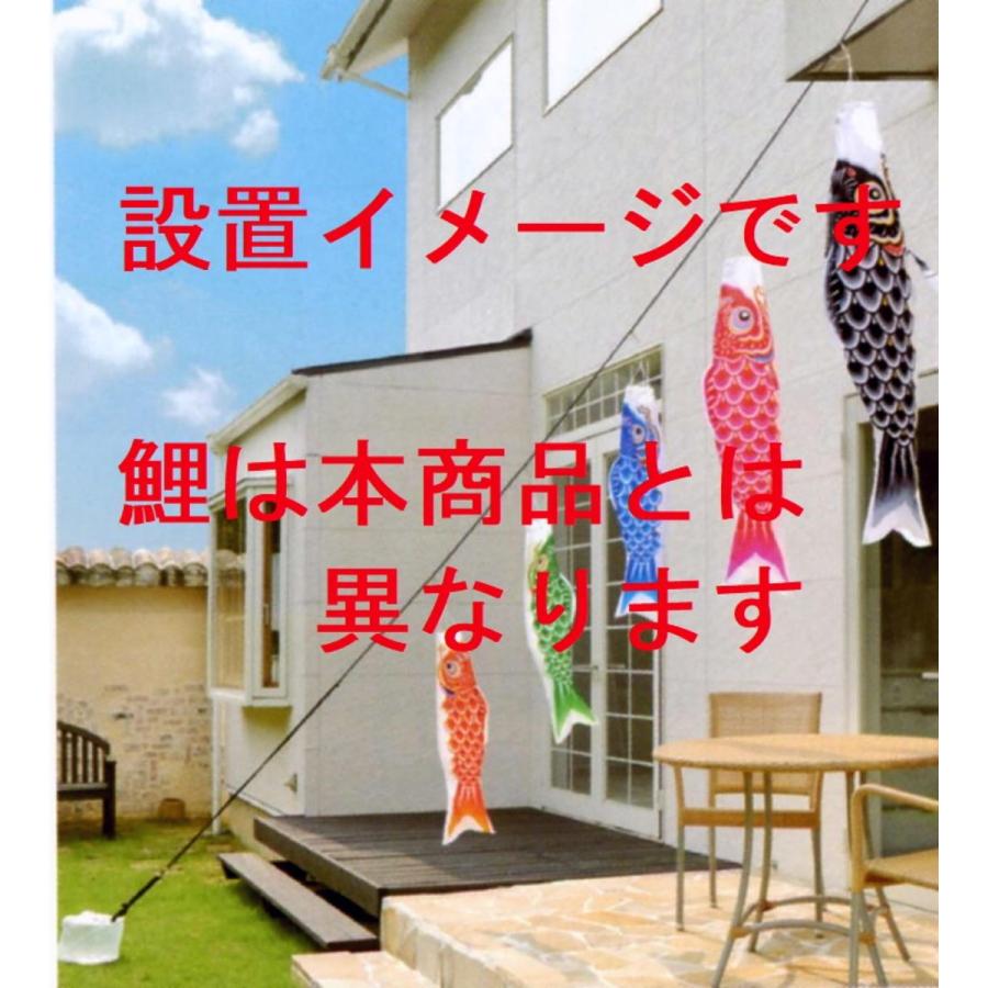 鯉のぼり☆庭園綱張セット☆空鯉５匹１２号☆お庭などにロープを張り鯉幟を取り付ける簡単おてがるセット（こいのぼり付フルセット化粧箱入）_1