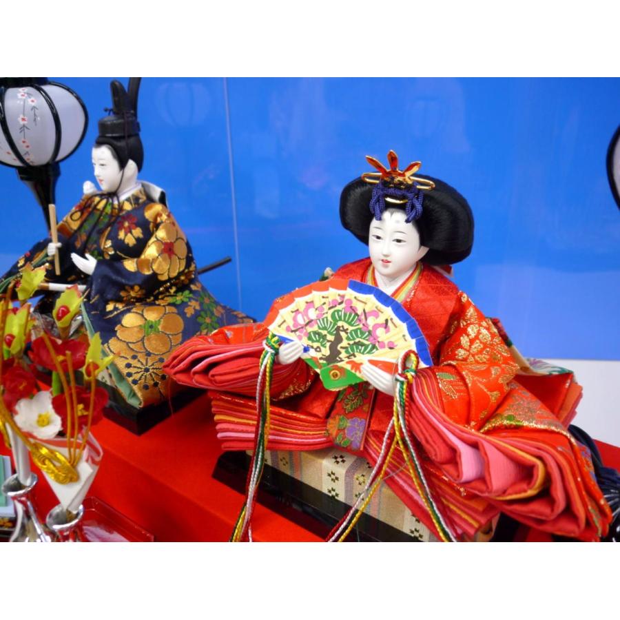 大幅値引き　親王飾り 童春作 ケース入 美品 ケース入親王飾り18☆幅56x奥行28x高さ38cm☆金襴衣裳