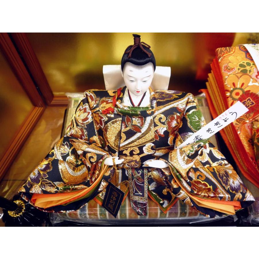 【お話し中】雛飾り 三段五人飾り 京都西陣織り人形　被布セット ひな人形 大三五 五人飾り 収納三段飾り 西陣金襴