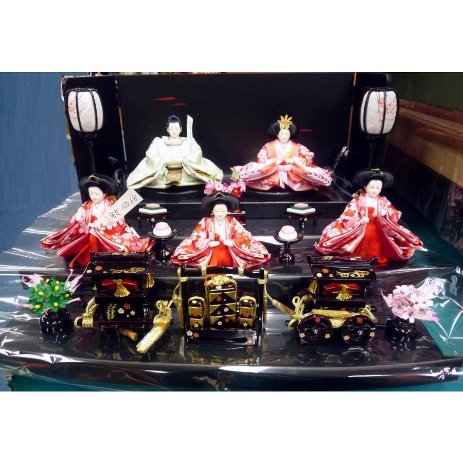 ひな人形☆三段五人飾りつけ Ｇ１−６０ｘ３☆横幅６０*奥ふかさ３０〜６０*高さ３３ｃｍ☆飾りつけ台が抽き出し式ですのであき場所に応じて１段にも２段にもなる雛人形 ベビー、キッズ、マタニティ-記念、行事用品-雛人形