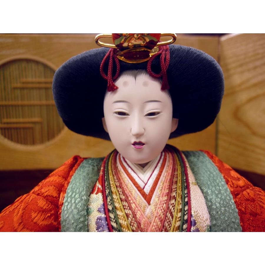 #親王飾り　【本畳台】●大ぶり‼️豪華衣装・良いお顔です。丁寧な作りです‼️−３３ 雛人形 親王飾り 高台セット【P87001】 毬刺繍が素敵な高床の台屏風に