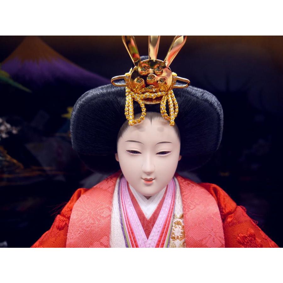 親王飾り ＯＩ７−２８☆横幅８０*奥行４２*高さ４２ｃｍ☆薄紫に淡い色のかわいい桜の刺繍を施した衣装着２人飾_2