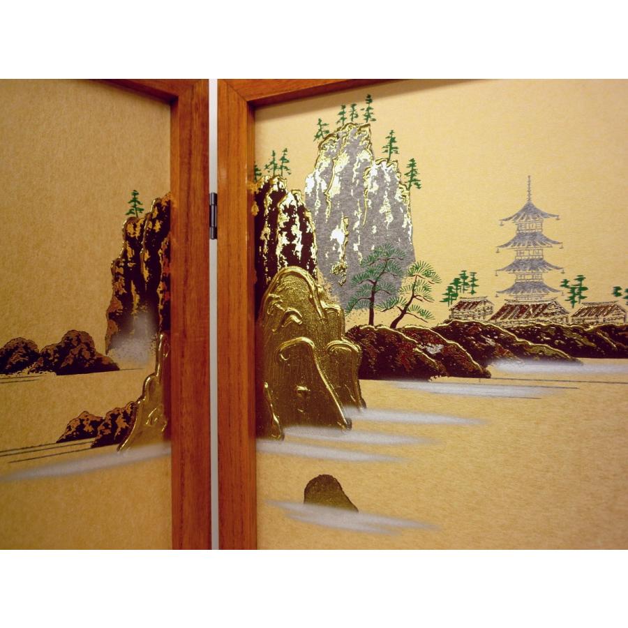 端午の節句☆御屏風単品☆18号 けやき色枠 新山水(高さ54cm
