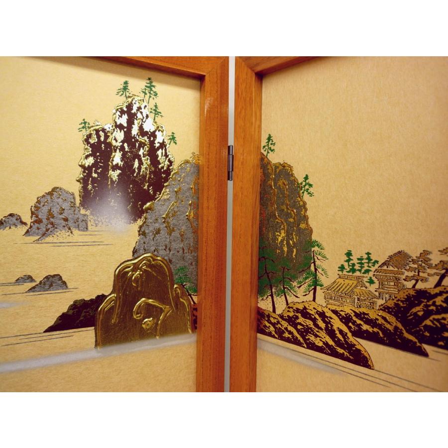 端午の節句☆御屏風単品☆18号 けやき色枠 新山水(高さ54cm