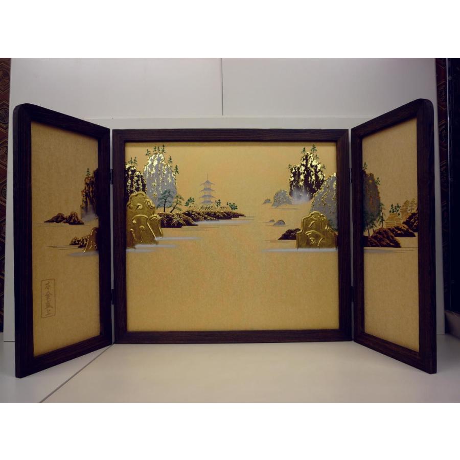端午の節句☆御屏風単品☆１８号 焼桐 新山水(高さ５４ｃｍ・バック幅６０ｃｍ・袖幅２５cm)