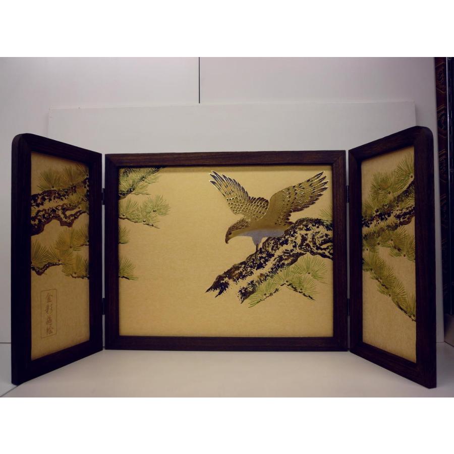 端午の節句☆御屏風単品☆１８号 焼桐 若タカ(高さ５４ｃｍ・バック幅６０ｃｍ・袖幅２５cm)