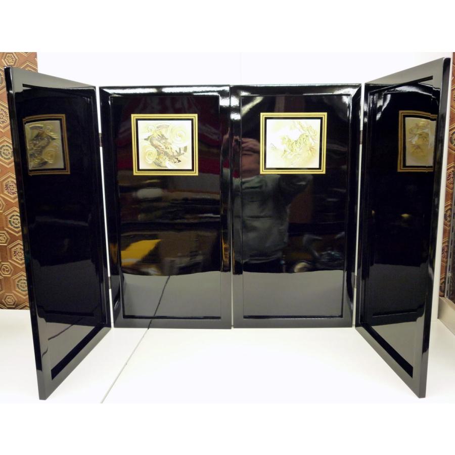 端午の節句☆御屏風単品☆２３号 黒枠 彫金竜虎(高さ６９ｃｍ・袖幅３５cm)一対