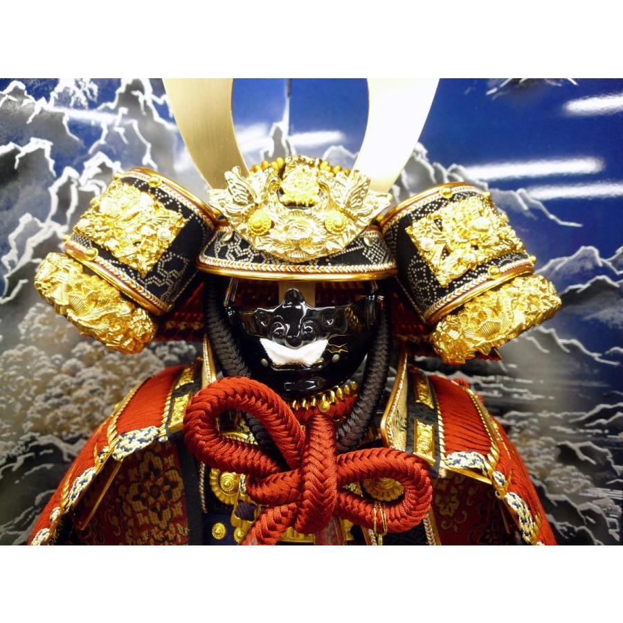 鎧セット☆一龍作 紅7号 会津塗山水青屏風台 籐巻弓太刀星雲 鎧セット☆一龍作 紅7号 会津塗山水青屏風台 籐巻弓太刀星雲