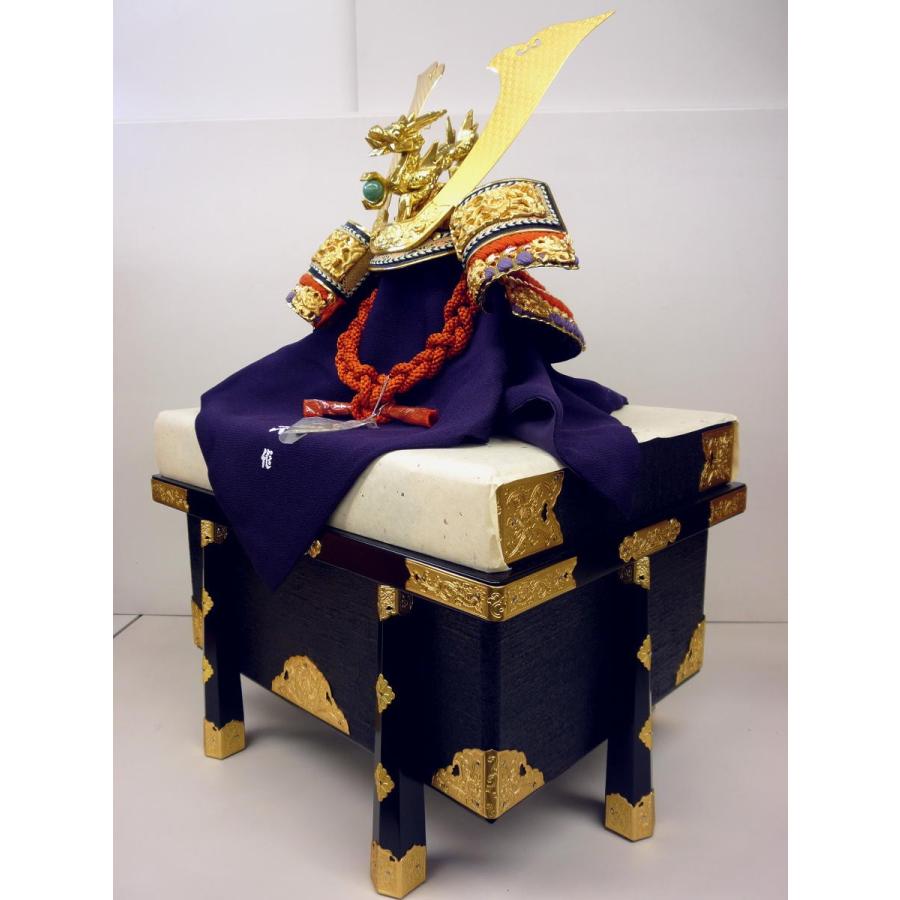 兜単品☆武久作兜 裾裏打 極上忍緒 朱赤縅15号(横幅43*奥行33*高