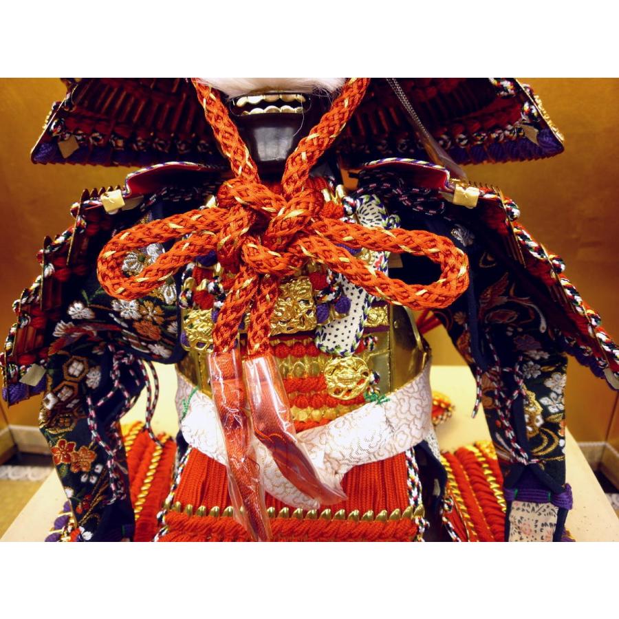 鎧単品☆武久作鎧 龍頭付朱赤糸縅10号(横幅43*奥行44*高さ73cm