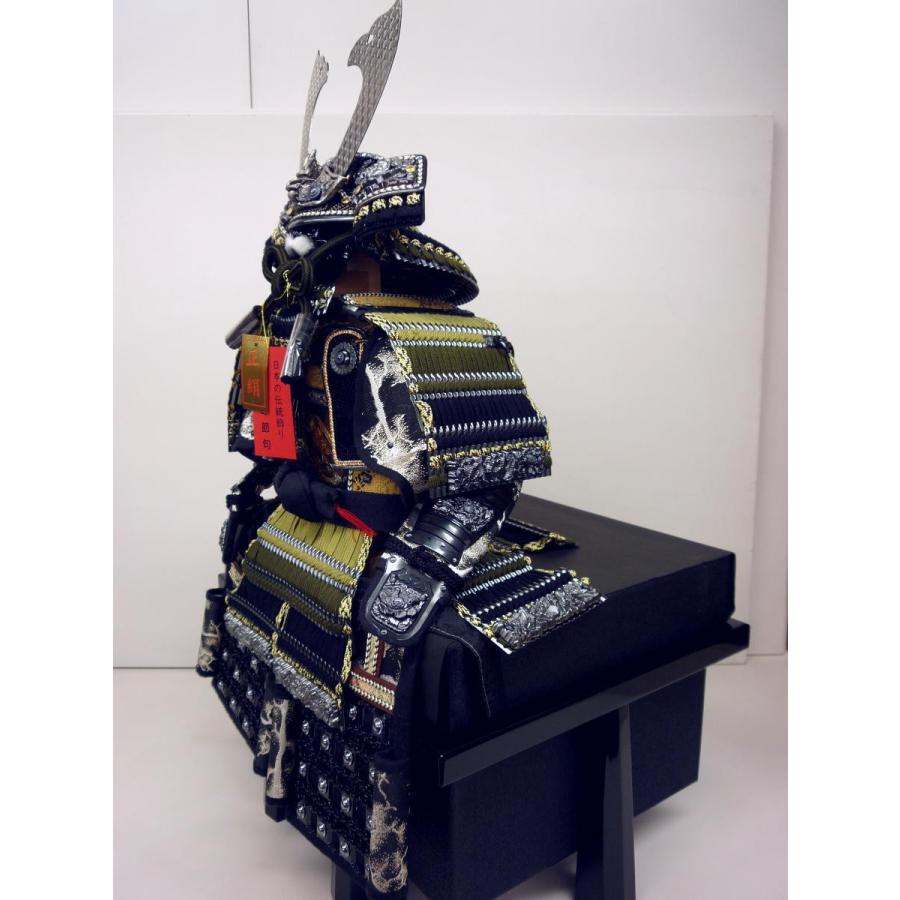 鎧単品☆竜帝１/５(横幅３６*奥行３７*高さ５８cm)☆いぶし銀小札深緑色段縅の鎧_1