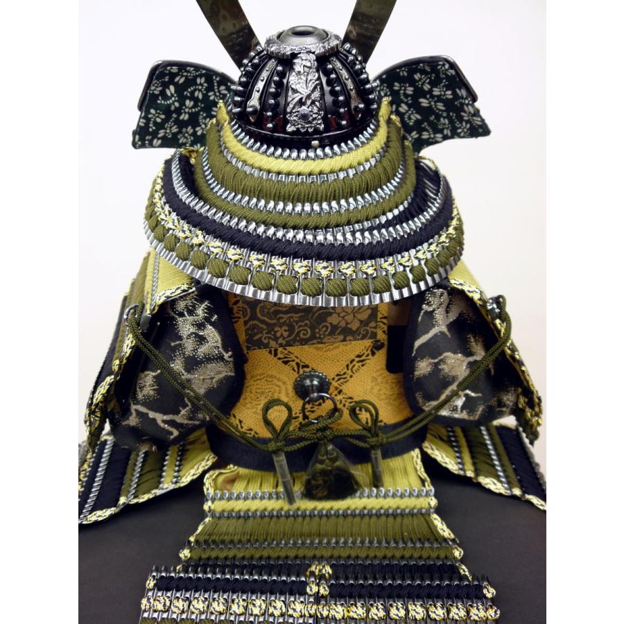 鎧単品☆竜帝１/５(横幅３６*奥行３７*高さ５８cm)☆いぶし銀小札深緑色段縅の鎧_2