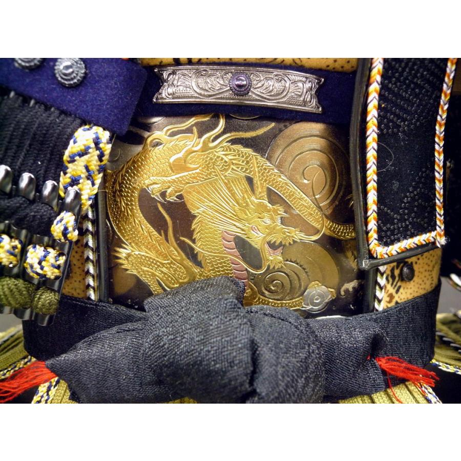 鎧単品☆竜帝１/５(横幅３６*奥行３７*高さ５８cm)☆いぶし銀小札深緑色段縅の鎧_4