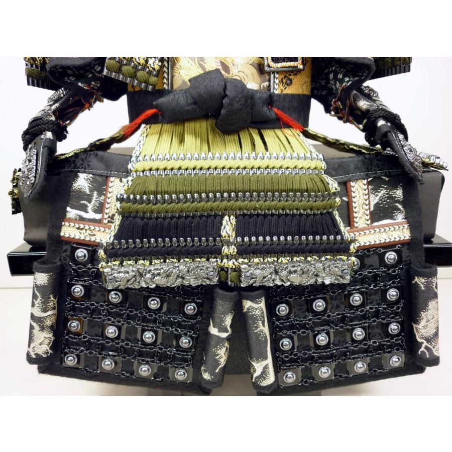 鎧単品☆竜帝１/５(横幅３６*奥行３７*高さ５８cm)☆いぶし銀小札深緑色段縅の鎧_5