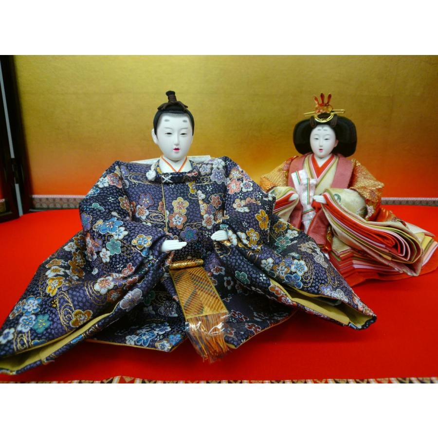 ひな人形親王単品☆中大きさ☆九番５(小道具・親王台付き添い人)☆殿袖幅２８珊高さ２１珊/姫袖幅２５珊高さ２０珊☆似付かわしいな大きいさのお雛様です 記念、行事用品-雛人形