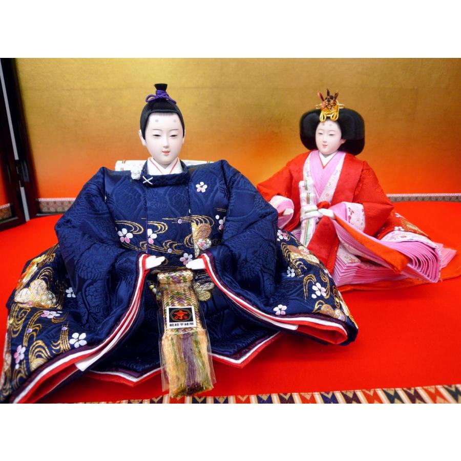 ひな人形親王単品☆中サイズ☆九番金彩刺繍829(小道具・親王台付き