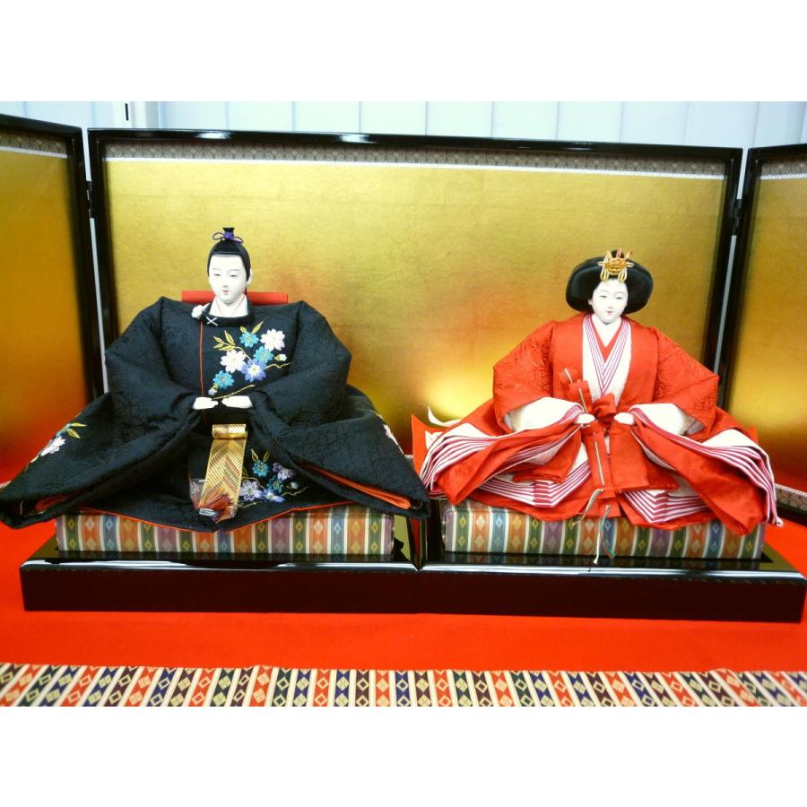 ひな人形親王単品☆大サイズ☆七番刺繍W(小道具・親王台付き)☆殿袖幅 