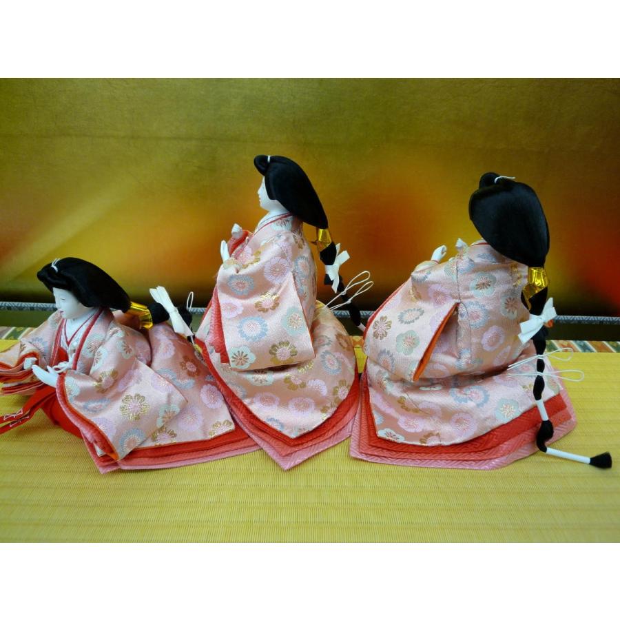 ひな人形3人官女単品☆小〜中の小サイズ☆芥子2504(小道具付き