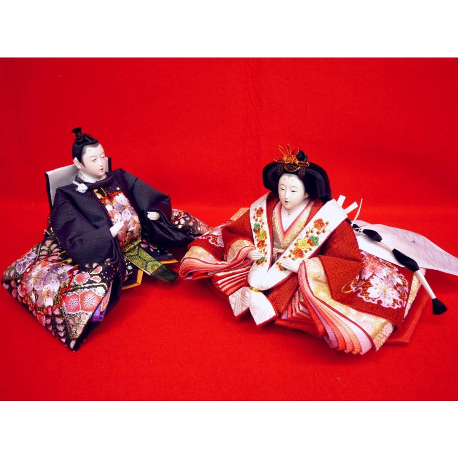 ひな人形親王単品☆小大きさ☆q3a328 ３５Ｓ金彩刺しゅう２８２５(小道具・親王台付き添い人)☆お殿さまの袖幅２４珊高さ１７珊☆飾りつけ台（７０〜８０ｃｍ）位に ベビー、キッズ、マタニティ-記念、行事用品