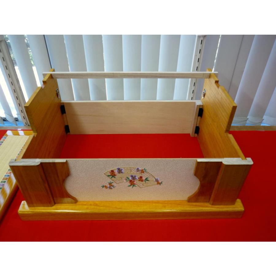 ひなまつり☆飾り台屏風セット☆80cm2段 簡単組立式 けやき色 畳