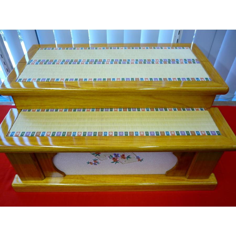 ひなまつり☆飾り台屏風セット☆80cm2段 簡単組立式 けやき色 畳 