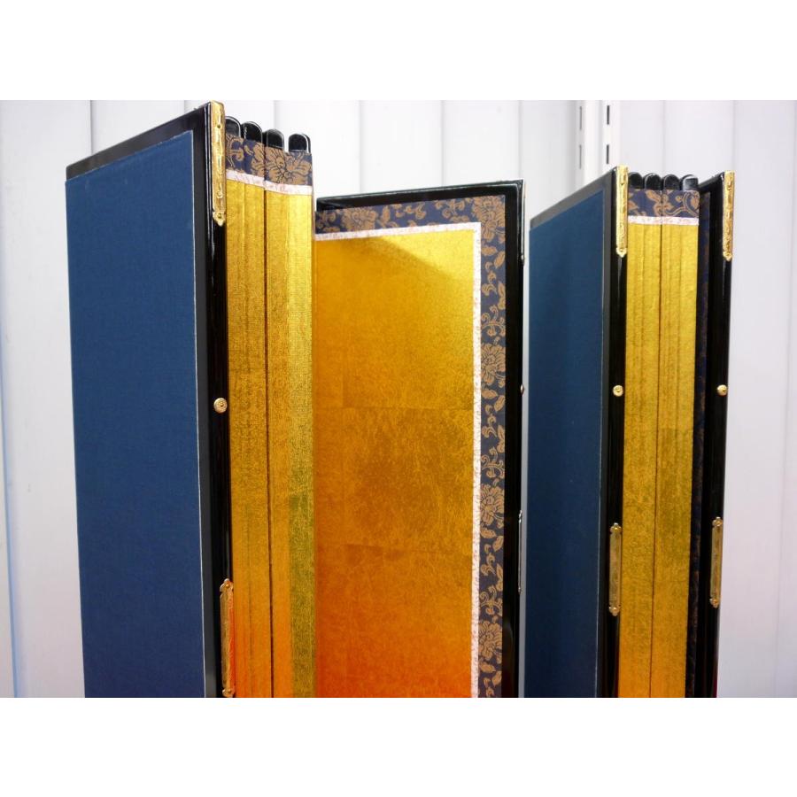 ひな人形用☆六曲屏風単品☆18号新箔押し二重ヘリ付(高さ54cm/両袖幅