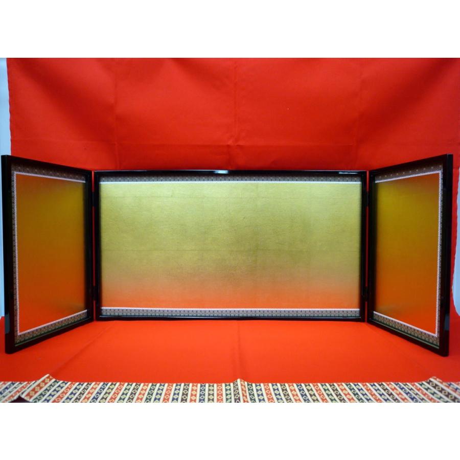 ひな人形用☆極上屏風単品☆黒枠金沢箔15号(高さ45cm*