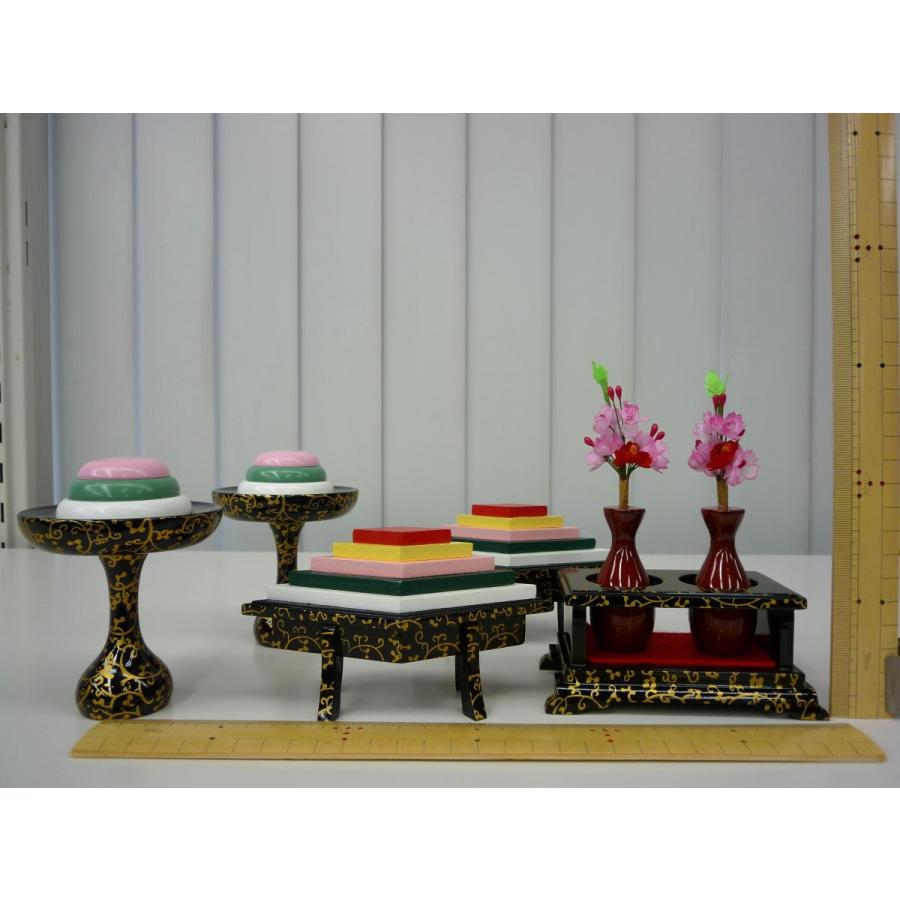 雛まつり☆木製お道具☆三宝菱台高杯唐草柄35号(横幅85〜110cm