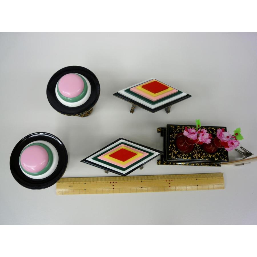 雛まつり☆木製お道具☆三宝菱台高杯唐草柄35号(横幅85〜110cm