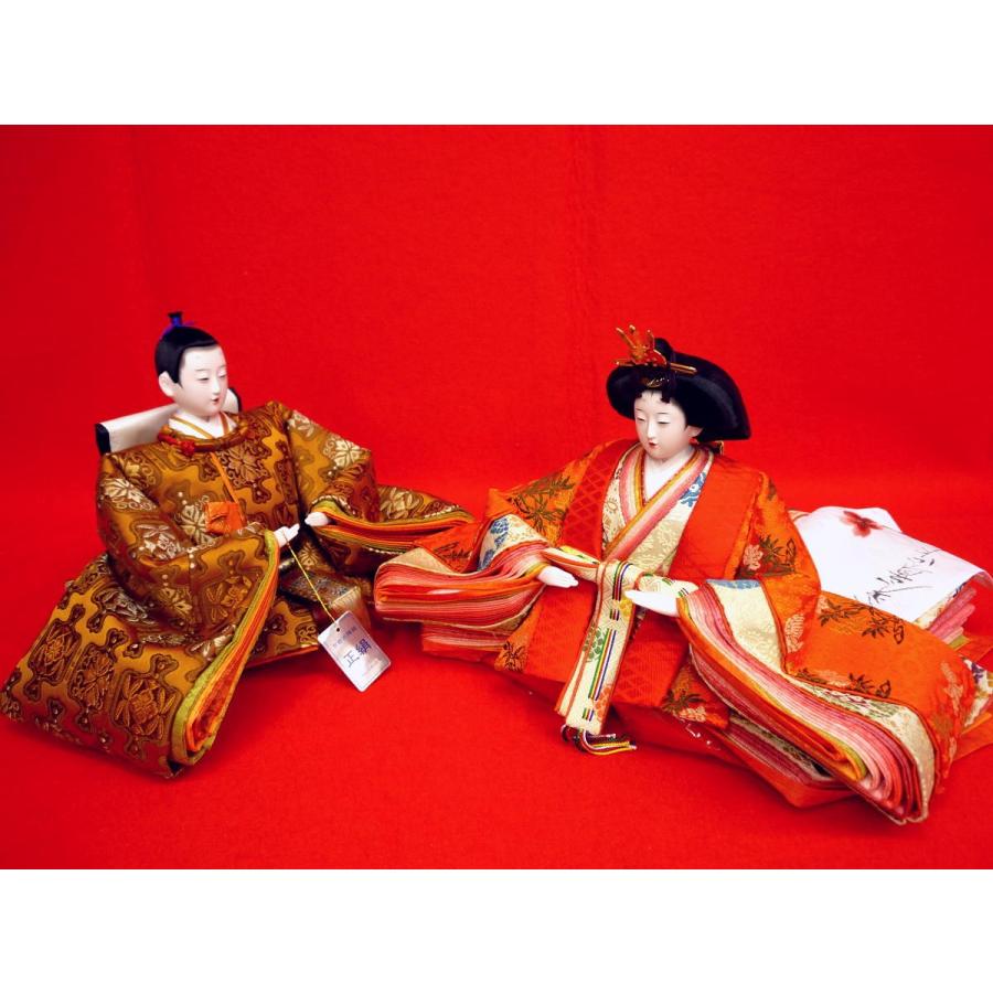 名匠の逸品 親王単品☆中サイズ☆光寛作☆QA575-5176九番翔鶴222   (小道具・親王台付き)☆お殿様の袖幅２８cm高さ２１cm☆ひな人形